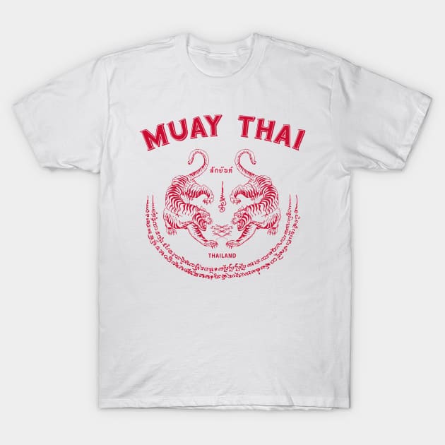 Muay Thai Tiger Sak Yant Tattoo Kickboxing Thailand T-Shirt by VintCam